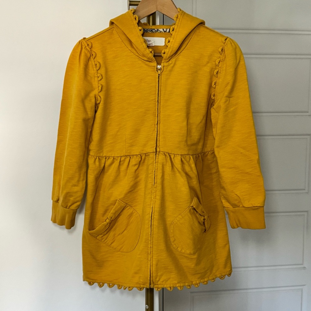 Vintage Y2K Women's Babydoll Zip Up Hoodie 3/4 Sleeves Front Pockets Size M Fall